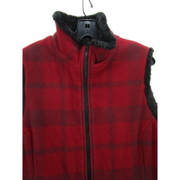 Woolrich Jacket Large Wool Vest Coat Flannel Plaid Sherpa Lining Thick - Picture 2 of 9